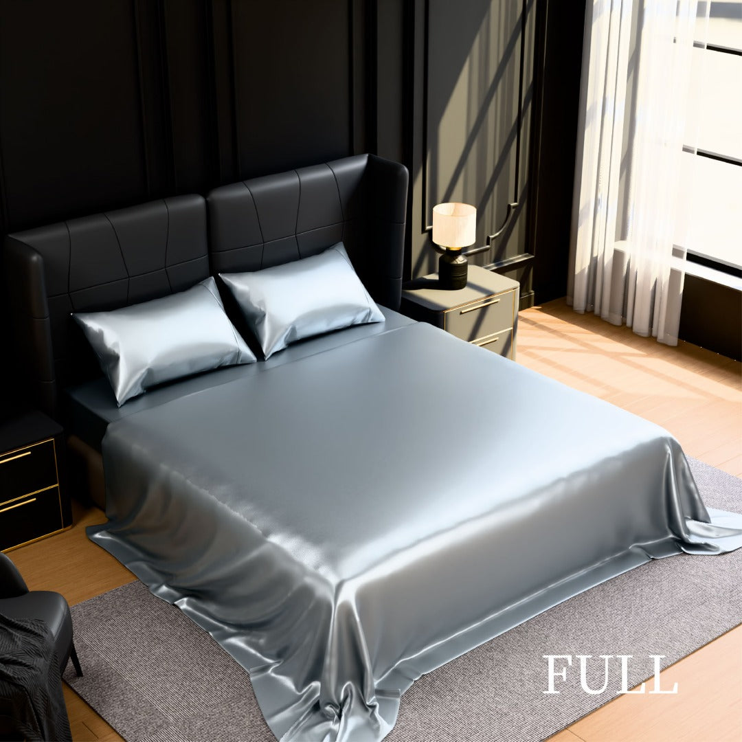 Somnia Satin Sheet Set, 4-Piece (Full, Grey)