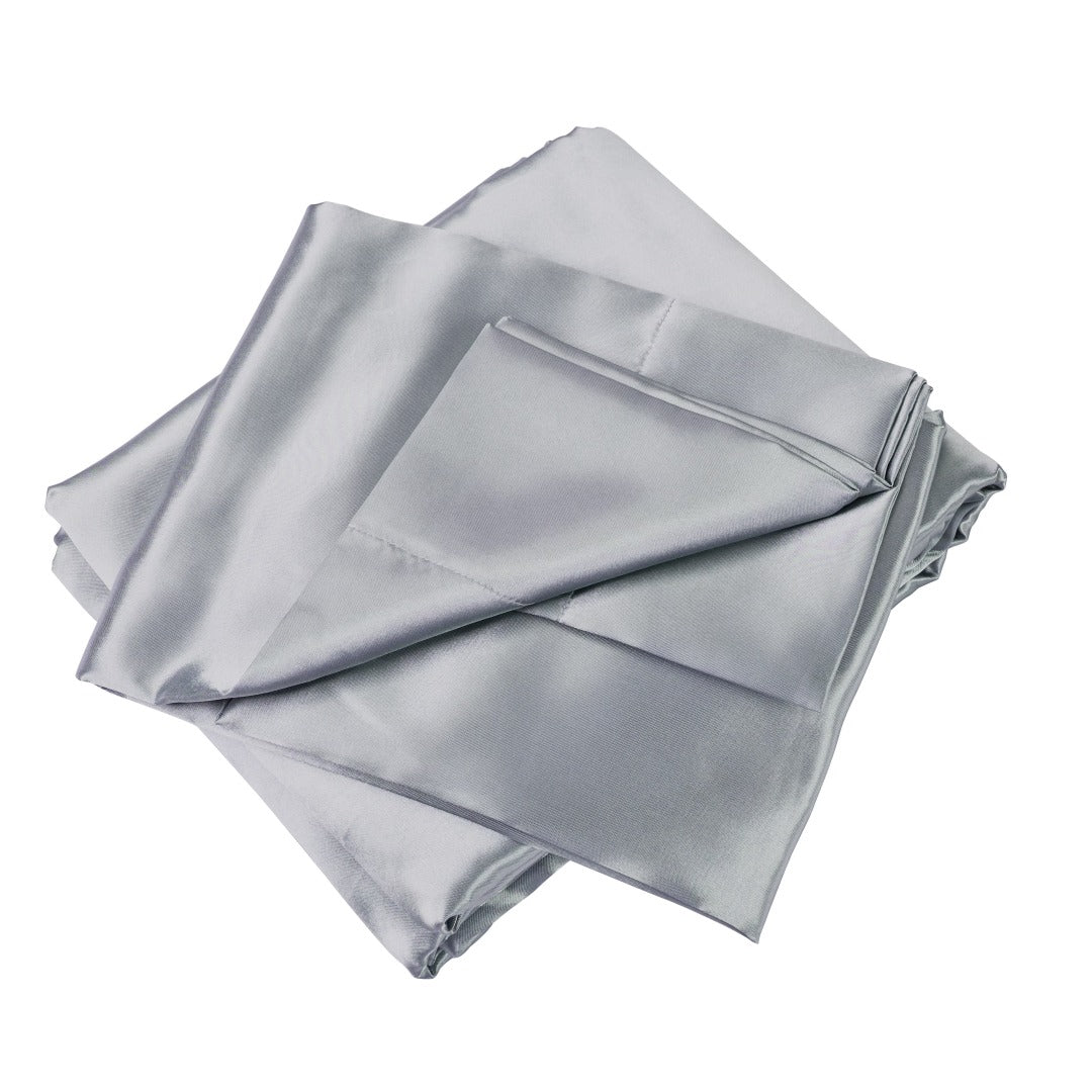 Somnia Satin Sheet Set, 4-Piece (Full, Grey)